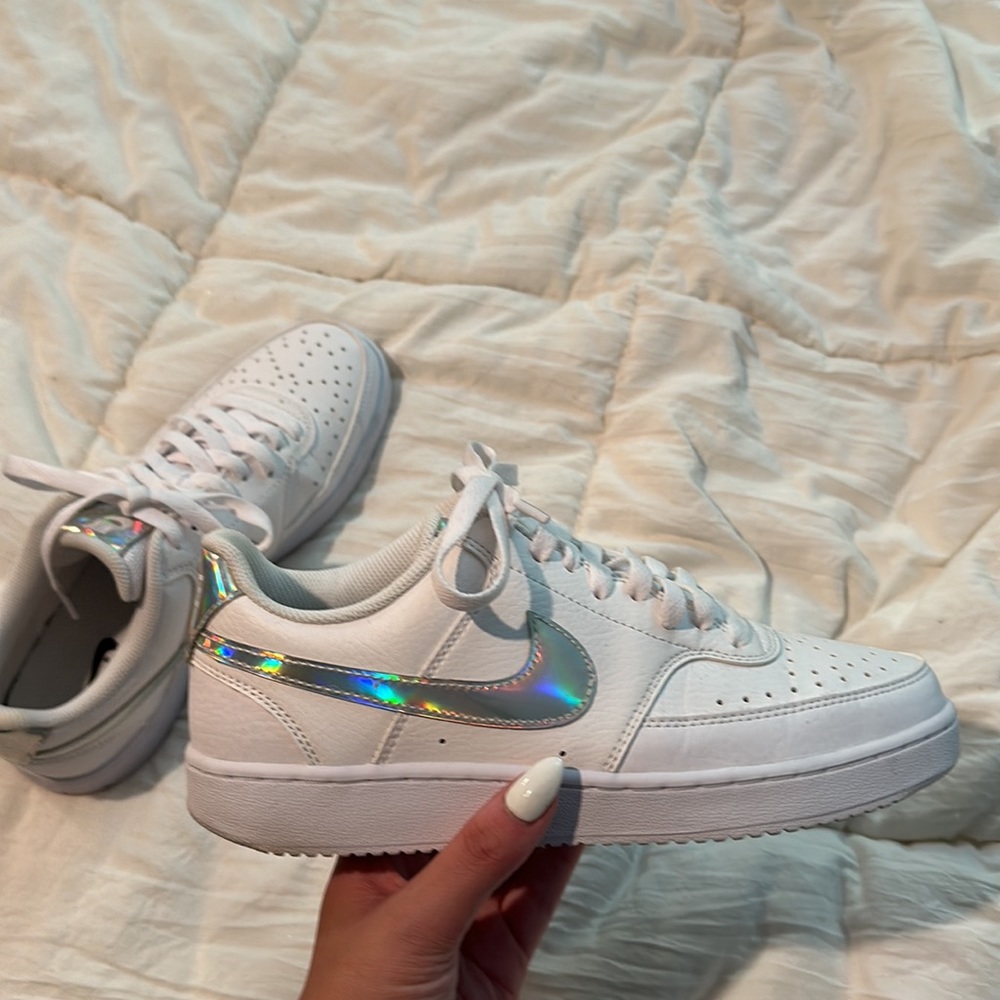 NIKE metallic air force sneakers